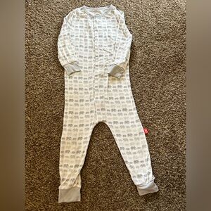 Magnetic Me Gray Elephant Print Footie